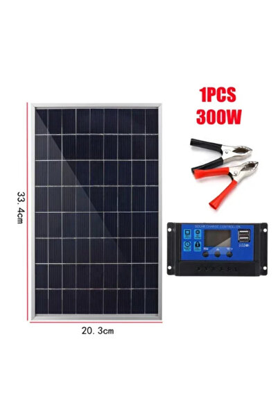 choice2 لوحة شمسية واحدة مع وحدة تحكم بقدرة 20 واط/ساعة، كاملة، 12 فولت، متعد...