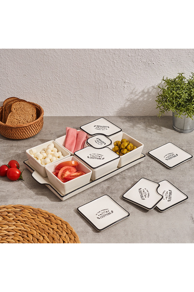 ozbience Çiftli 15 Parça Dikdörtgen Kahvaltı Seti, Şık ve Kullanışlı Tasarım