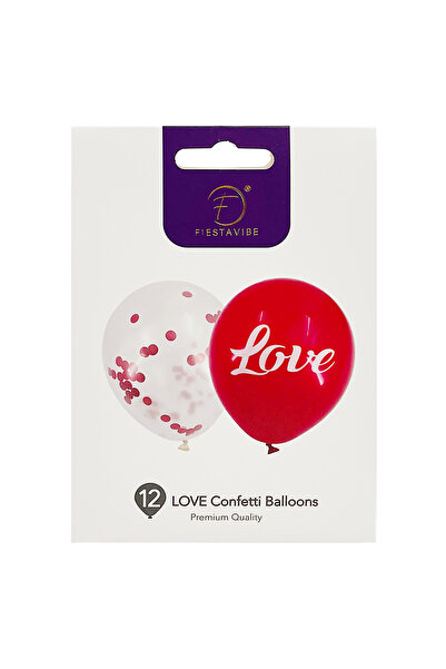 Party Magic 12-Pack 12" LOVE Confetti Balloons – for Festive Romantic Decor