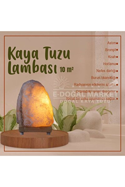 E-DOĞAL MARKET DOĞAL KAYA TUZU 10 M2 Kadar Etkili Çankırı Kaya Tuzu Lambası %...