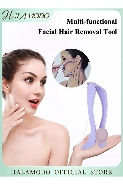 HALAMODO أداة متعددة الوظائف لإزالة شعر الوجه مع 10 خيوط قطنية للنساء، تشمل ش...