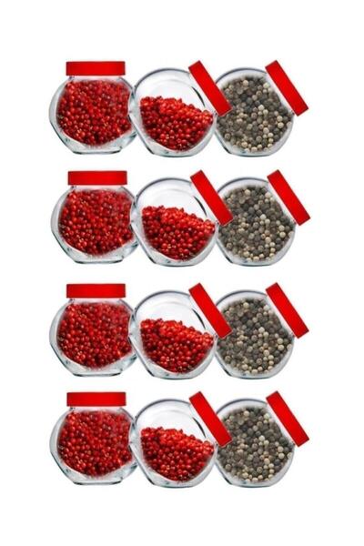 ozbience Mini Kavanoz Seti, 12'li, Şık ve Pratik Baharatlik, Mutfak Aksesuarı