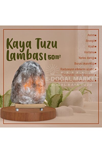 E-DOĞAL MARKET DOĞAL KAYA TUZU 50 M2 Kadar Etkili Çankırı Kaya Tuzu Lambası %...