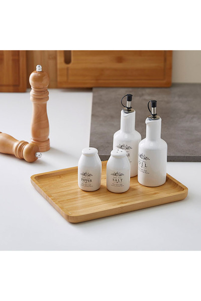 HALAMODO Wooden Serving Tray Beige 28centimeter