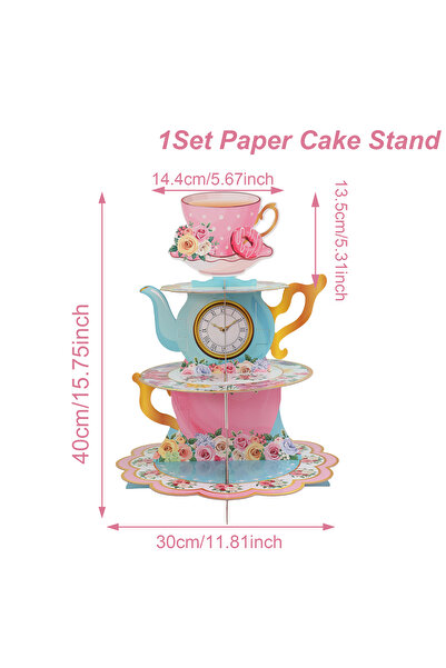 Choice 1 Pink Tea Party Cake Stand Birthday Party Decoration Kids Baby Shower...