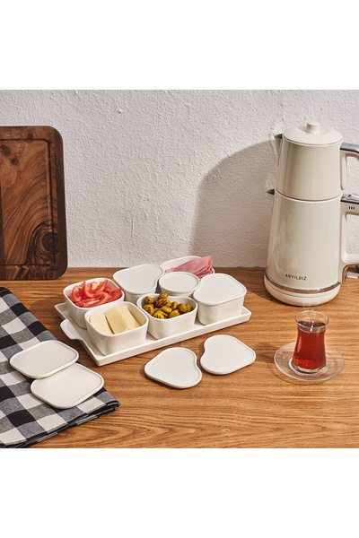 ozbience 15 Parça Oval Kahvaltılık Seti, Şık ve Kullanışlı Sunumlar İçin