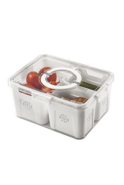 Arabest Refrigerator Organizer With Lids (3 Compartments),Fridge Organizers A...
