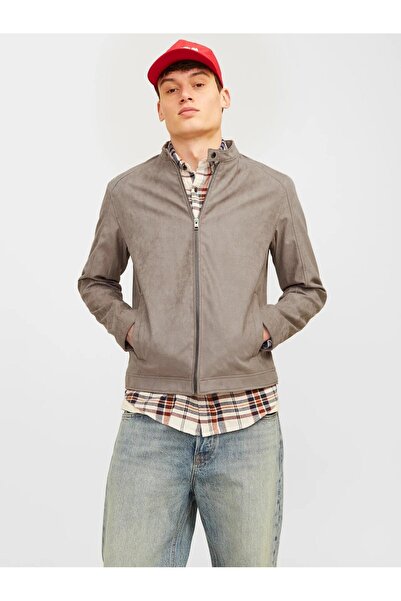 Jack & Jones Men's Synthetic Suede Jacket Gray (Falcon) (12261197)