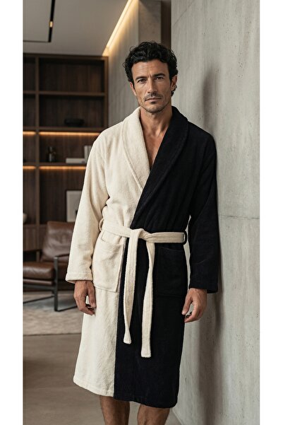 Minteks Lueur Contrast Şalyaka Men's Bathrobe
