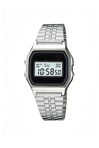 HALAMODO Men's Silver Vintage Digital Watch A159WA-N1DF-35mm