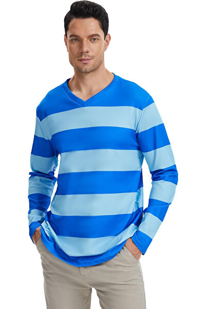OEM Men's casual long-sleeved blouse, blue sweater M
