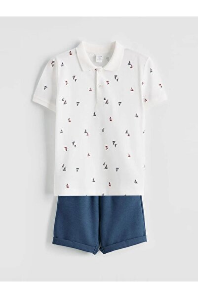 LC Waikiki Polo Collar Boys' T-Shirt and Shorts Set (S6)