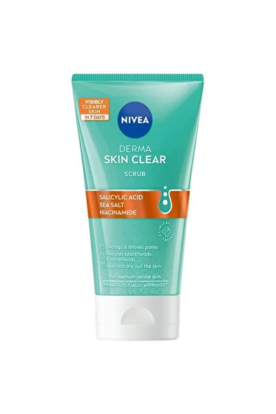 NIVEA Set of 2 x Derma Skin Clear Face Scrub, 150 ml