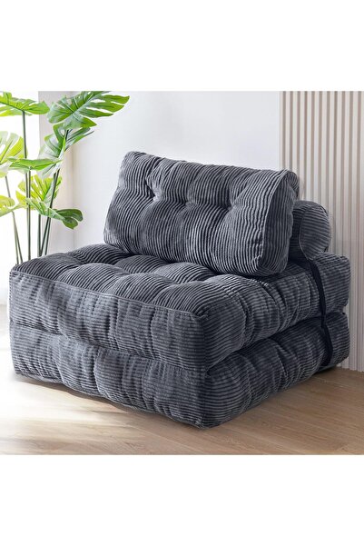 Sumkyle أريكة سرير قابلة للطي: كرسي قابل للتحويل إلى سرير مع وسادة ومرتبة قاب...