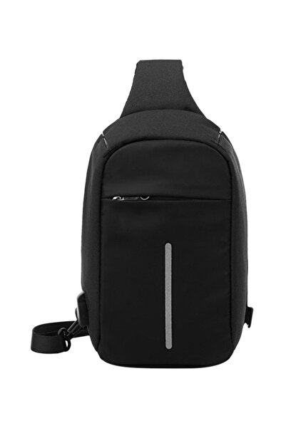 HALAMODO حقيبة كروس سوداء بسحاب مضاد للسرقة