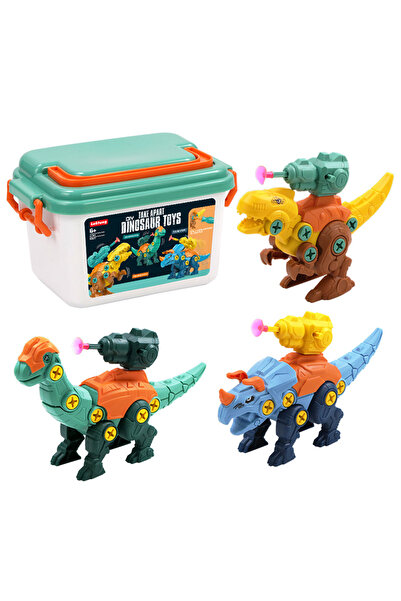 Arabest مجموعة مكعبات بناء تعليمية للأطفال لتفكيك ألعاب الديناصورات، مع صندوق...