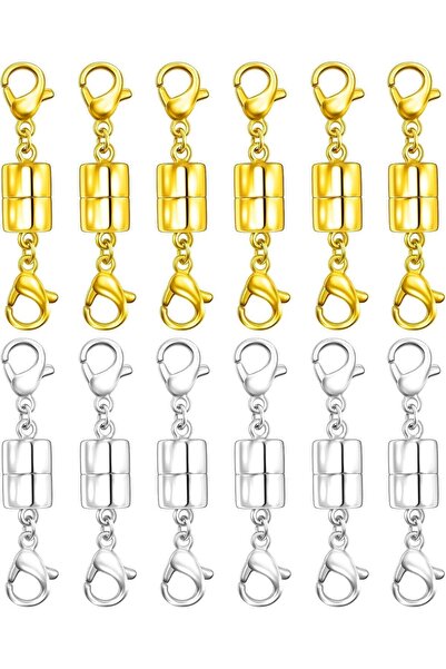 Arabest 12 Pcs Double Lobster Clasp, Magnetic Necklace Clasps and Closures ,f...