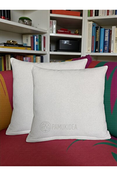 pamukidea وسادة مسطحة غير مزخرفة للتطريز، غطاء وسادة بدون نمط - بسحاب - قطعتي...