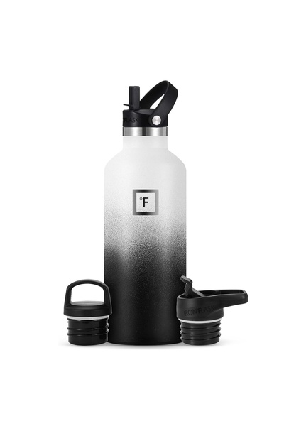 OEM IRON °FLASK stainless steel bottle, 3 lids and straw, cold 24 hours / hot...