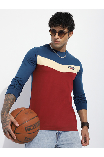 Dillinger By Styli Men Regular Fit Cut and Sew Panel T-Shirt