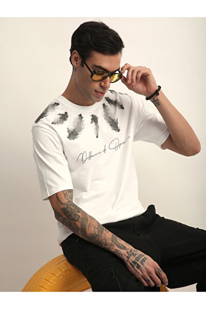 Difference of Opinion By Styli Men Oversized Crew Neck Printed T-Shirt