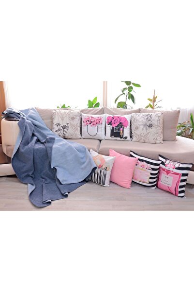 Bella Home Double Marie Cotton Blanket - 180X200 cm - Blue Blue