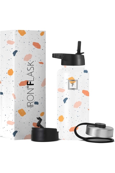 OEM IRON °FLASK stainless steel bottle, 3 lids, cold 24 hours / hot 12 hours,...