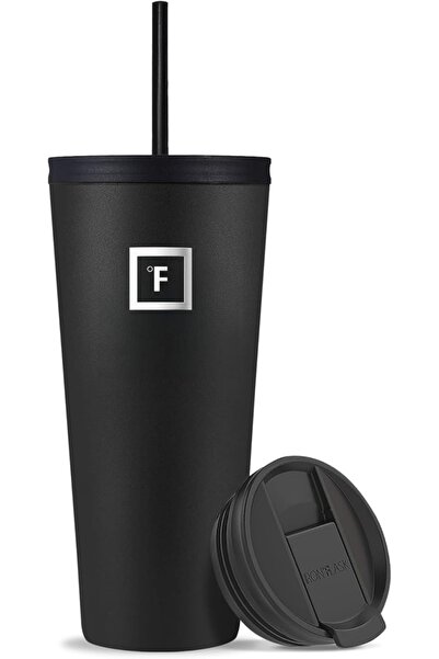 OEM IRON °FLASK stainless steel tumbler, with straw and lid, insulated, black...