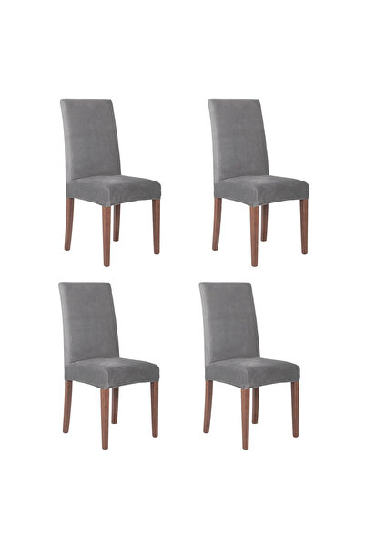 SERSIMO Set of 4 universal chair covers, universal size, polyester and spande...