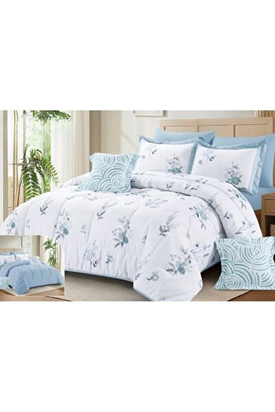 smart home 5-Piece Luxury Microfiber Bedspread & Duvet Cover Set 230x170cm Re...