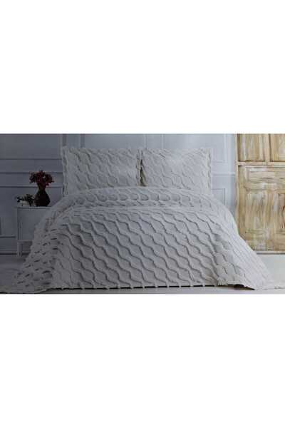 VELLON HOME طقم غطاء سرير هيكران 3 قطع إكرو