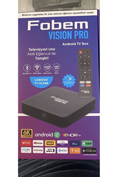 Allians Yüksek Performanslı Android TV Kutusu, 4GB RAM, 64GB Hafıza, Bluetoot...