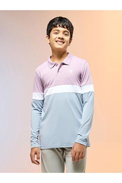 Technosport By Styli Boys Slim Fit Color Block Polo T-Shirt