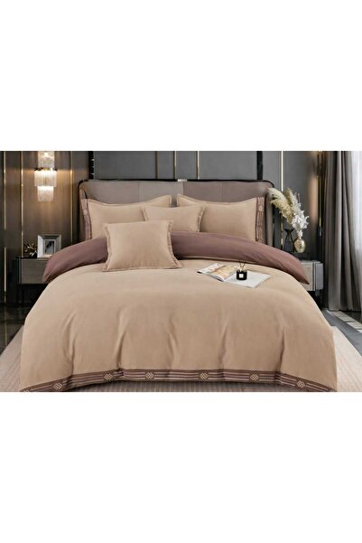 ANATOLIATEKSTILE Lenjerie de Pat Premium Bumbac, 6 Piese, Design Elegant Mode...