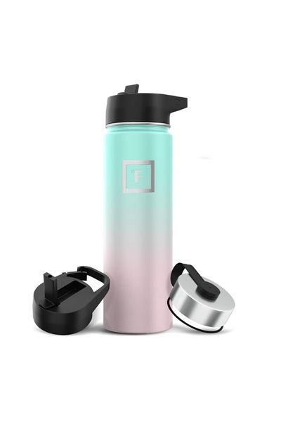 OEM IRON °FLASK stainless steel bottle, 3 lids, cold 24 hours / hot 12 hours,...