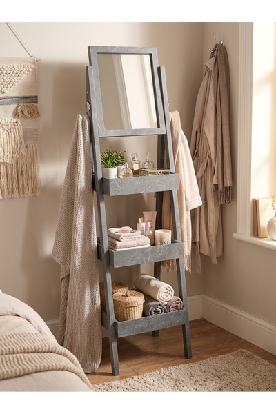 Living Mirror with Integrated Storage Unit in a Modern and Elegant Design