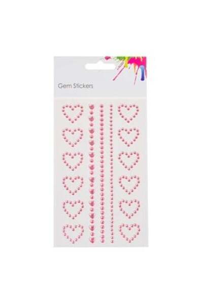 SHOPIENS Acrylic Stickers Pink Heart Round