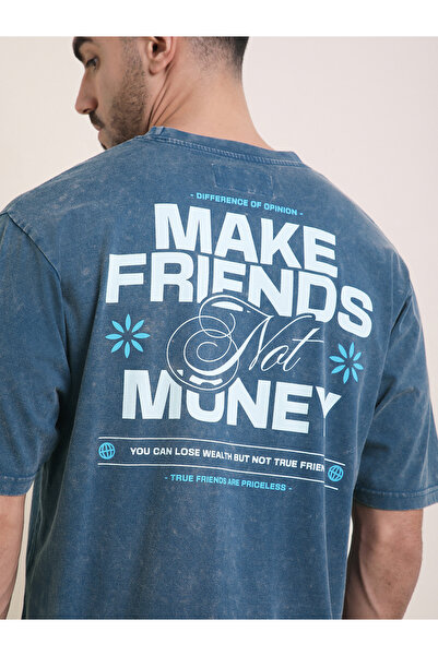 Difference of Opinion By Styli Men Oversized Acid Wash Printed T-Shirt