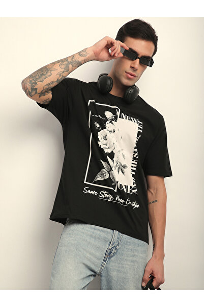 Difference of Opinion By Styli Men Oversized Crew Neck Printed T-Shirt