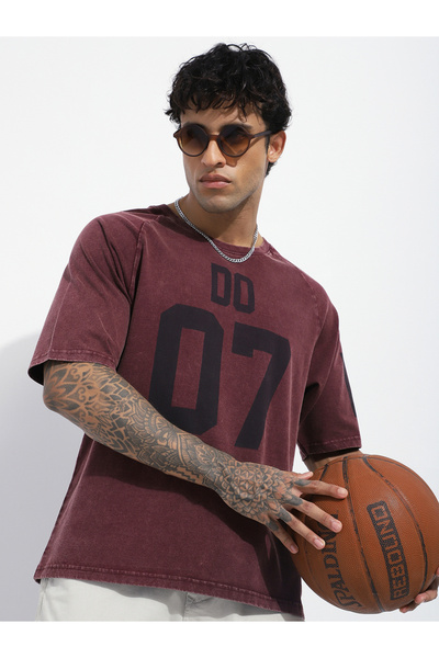 Difference of Opinion By Styli Men Oversized Washed Raglan Sleeve T-Shirt