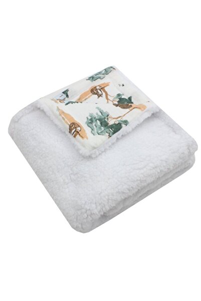 PRICHINDEL Deluxe Blanket, Teddy, Cotton Reverse, Fox, 80 x 100 cm, White