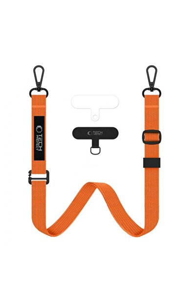 Tech-Protect C6S 2in1 Phone Lanyard, Adjustable Orange Strap