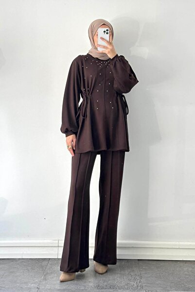 lamelif Stoned Double Set Bitter Brown