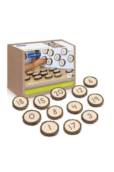 Guidecraft Jetoane magnetice cu numere, 21 piese, Guidecraft, copii varsta 2-...