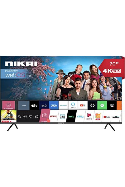 Nikai تلفزيون ذكي 70 بوصة، بدقة 4K فائقة الوضوح بتقنية HDR، وشاشة LED من سلسل...