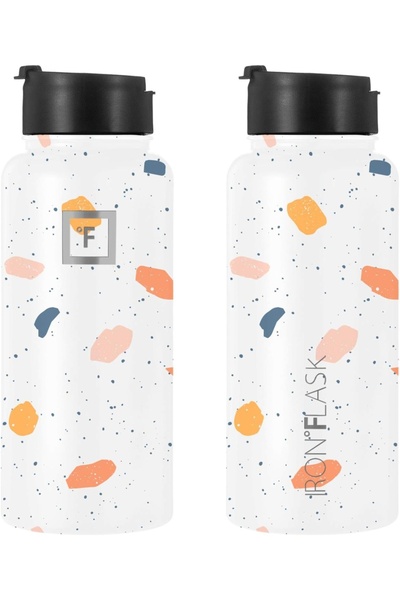 OEM Sticlă IRON °FLASK din oțel inoxidabil, 3 capace, rece 24 ore / cald 12 ore, multicoloră, 950 ml