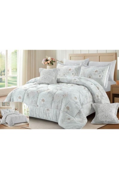 smart home 8-Piece Luxury Microfiber Double Bedspread & Duvet Cover Set 260x2...