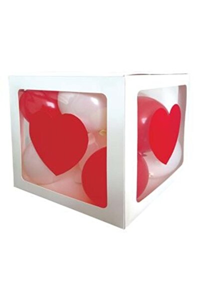 SHOPIENS Stickers for Balloon Box Red Hearts 16 x 17 cm - 4 pcs