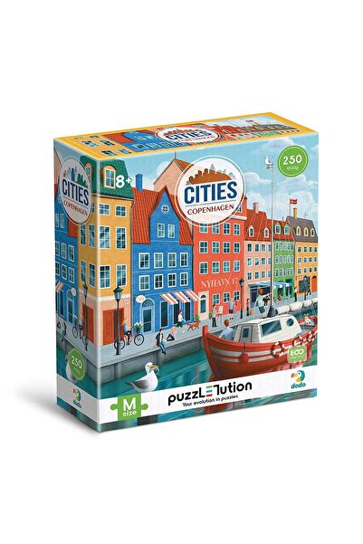 dodotoys Puzzle orase, Copenhaga, 250 piese, copii varsta 8+ ani