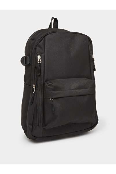 Styli Black Solid Large-Capacity Travel Backpack